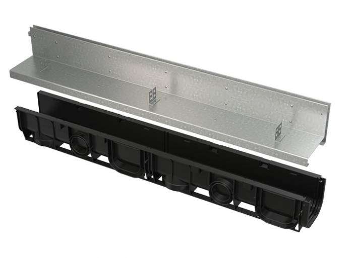 Kanal sa 100 mm asimetričnim nastavkom i upojnim prorezom,pocinčani/inox