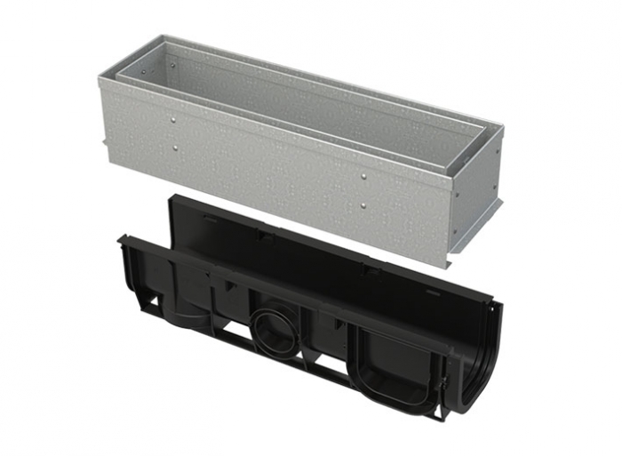 Kanal sa 100 mm asimetričnim pristupnim poklopcem s prorezom, pocinčani/inox