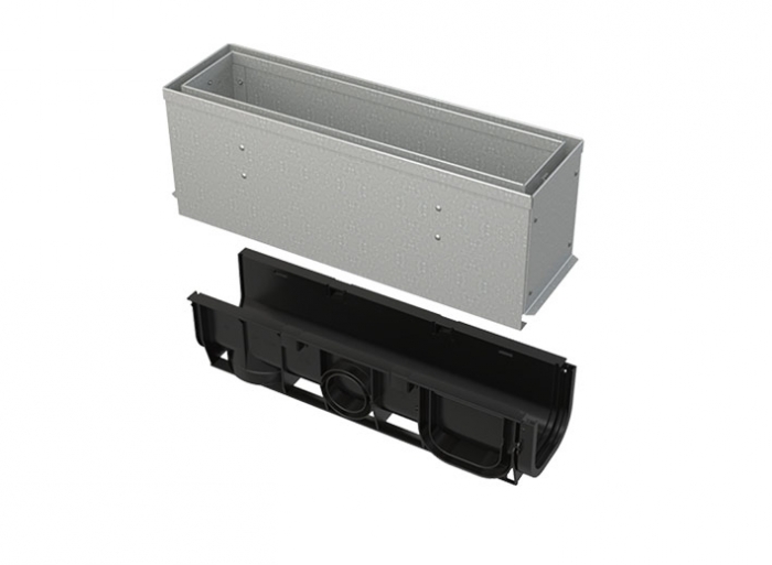 Kanal sa 160 mm asimetričnim pristupnim poklopcem s prorezom, pocinčani/inox