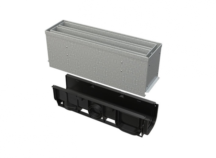 Kanal sa 160 mm simetričnim pristupnim poklopcem s prorezom, pocinčani/inox Kanal sa 160 mm simetričnim pristupnim poklopcem s prorezom, pocinčani/inox