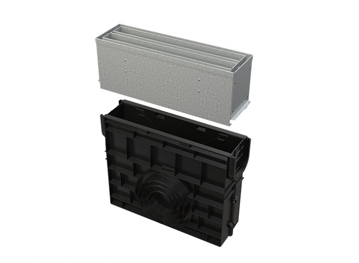 Sabirnik sa 160 mm simetričnim pristupnim poklopcem s prorezom, pocinčani/inox